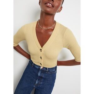 G. LABEL BY GOOP Everyday Knit Henley Butter Yellow M